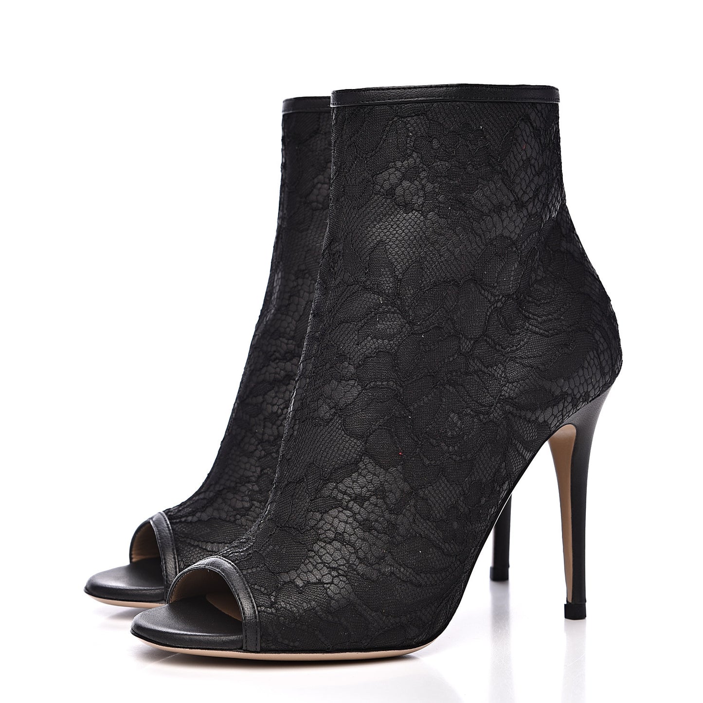 Lace Peep Toe Booties 35.5 Black