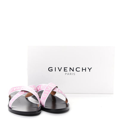 Givenchy Grosgrain Cross Logo Ankle Strap Sandals 38 Pink White 11 of 11