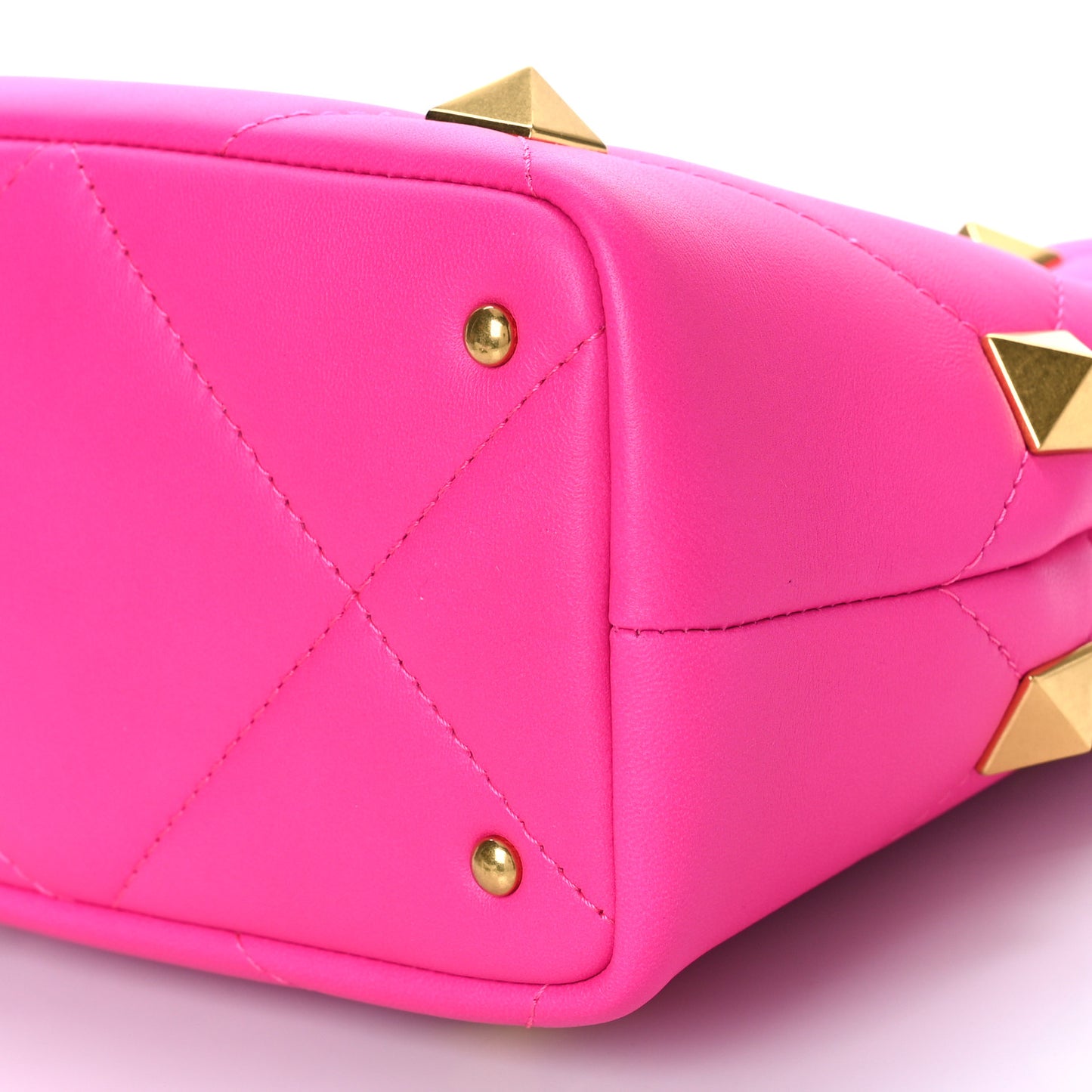 Nappa Small Roman Stud The Handle Bag Pink PP