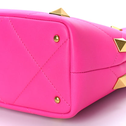 Valentino Garavani Nappa Small Roman Stud The Handle Bag Pink PP 8 of 8