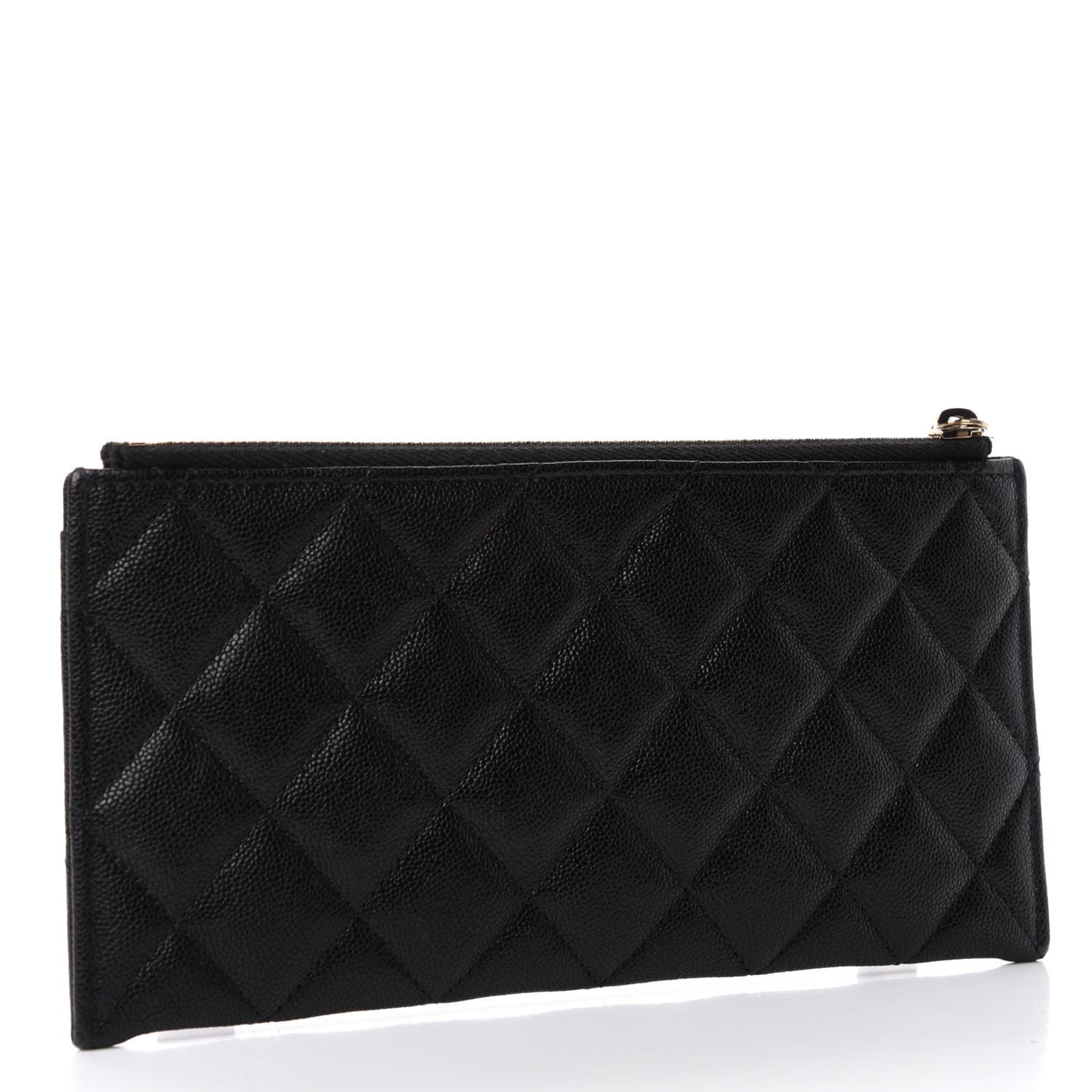 Caviar Quilted Classic Zip Boy Pouch Black