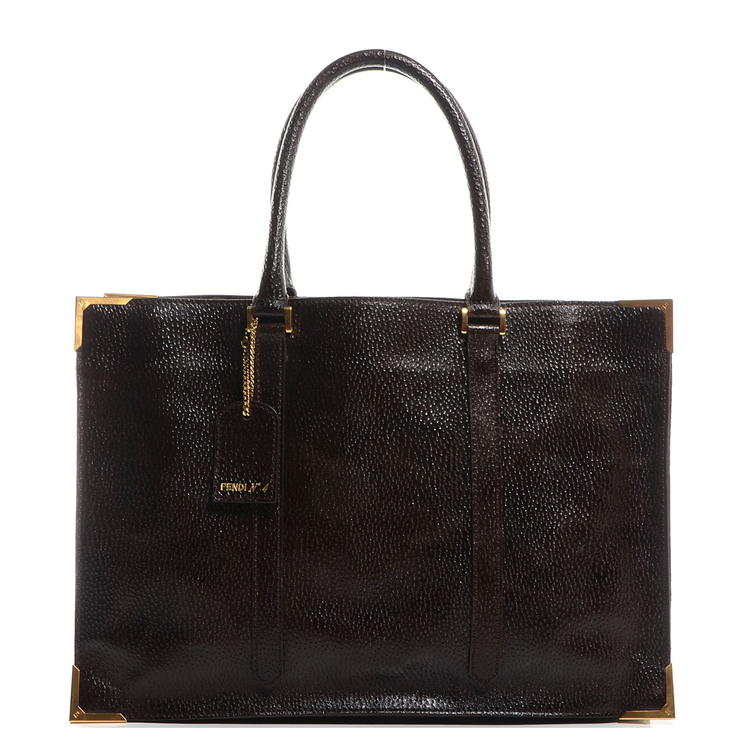 Fendi Dimpled Calfskin Classico No. 4 Tote Brown 1 of 10