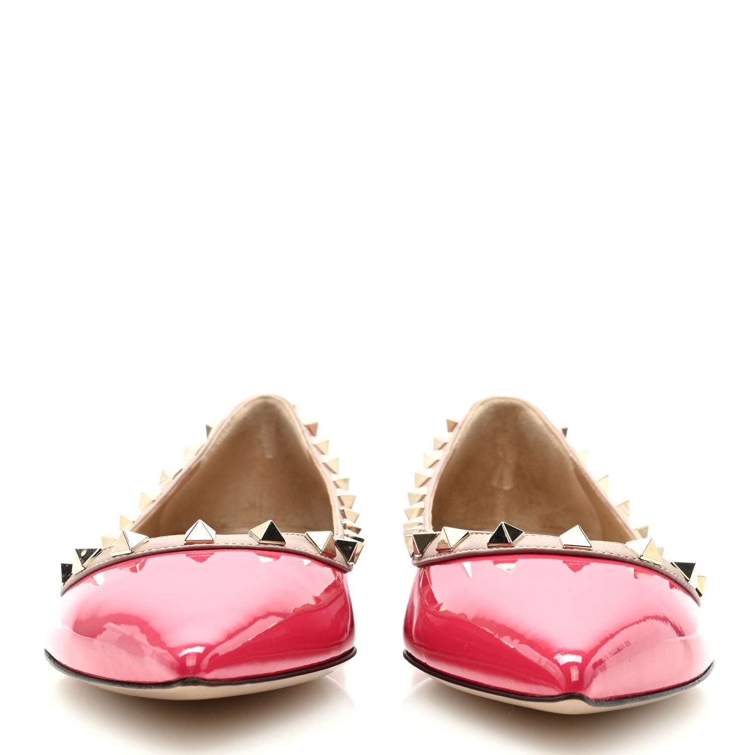 Valentino Garavani Patent Nappa Rockstud Ballerina Flats 39.5 Framboise Poudre 2 of 7