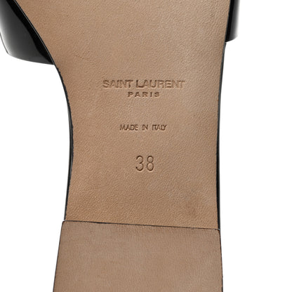 Saint Laurent Patent Tribute 05 Slide Sandals 38 Black 6 of 9