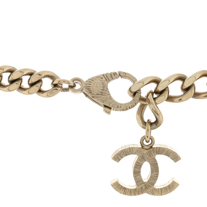 Chanel Metal Crystal CC Chain Long Necklace Gold 4 of 4