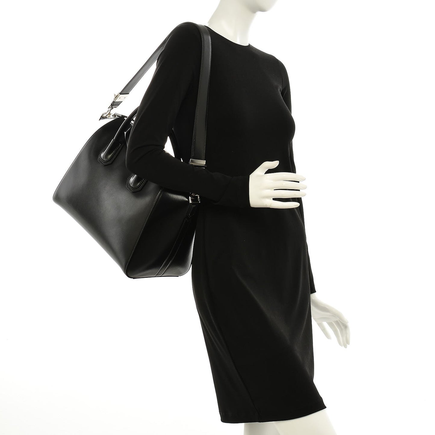 Shiny Lord Calfskin Medium Antigona Black