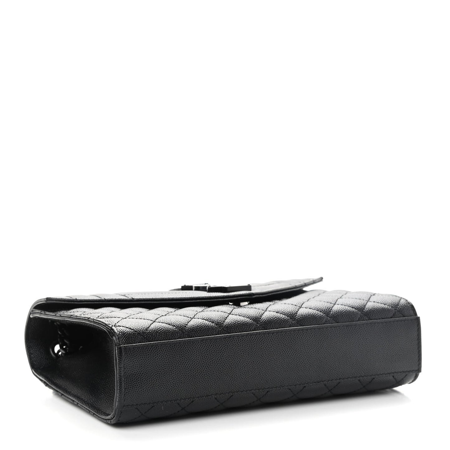 Grain De Poudre Textured Mixed Matelasse Triquilt Medium Monogram Satchel Black