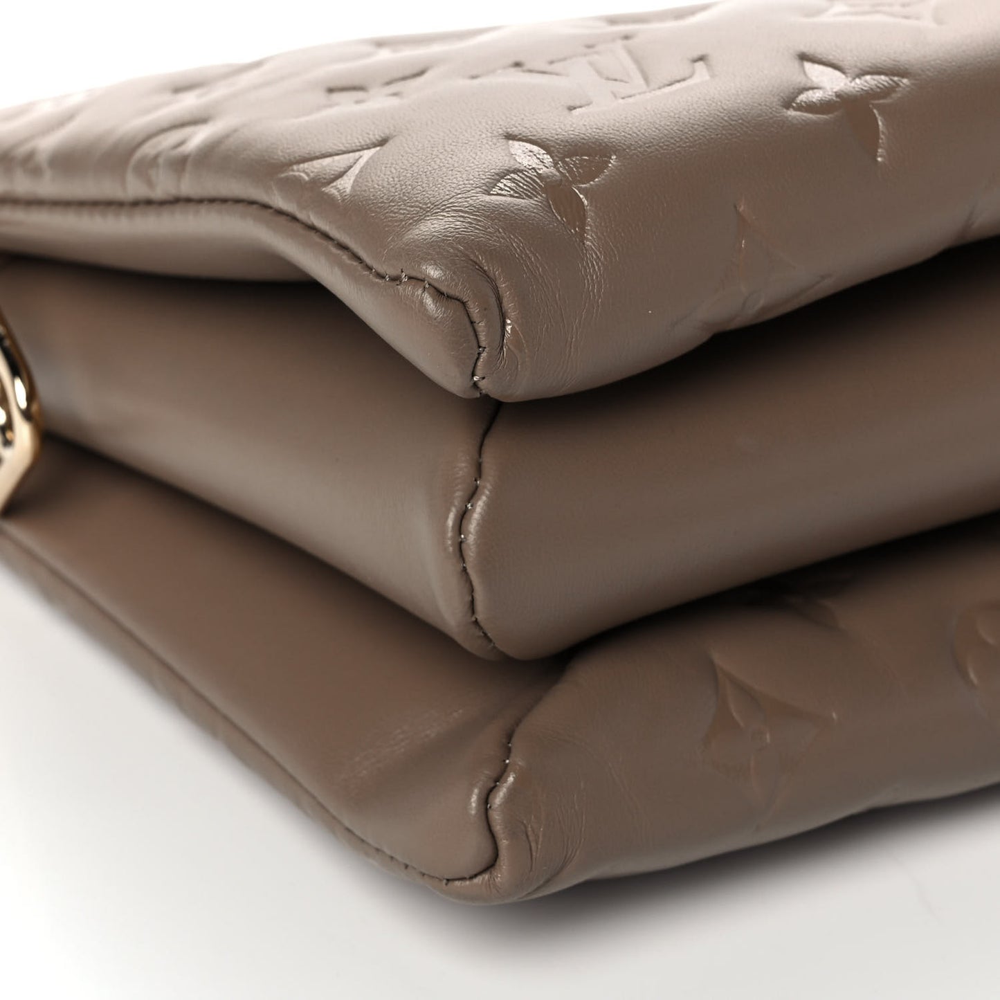 Lambskin Embossed Monogram Coussin PM Taupe