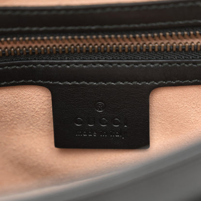 Gucci Calfskin Matelasse Medium GG Marmont Top Handle Shoulder Bag Black 7 of 10