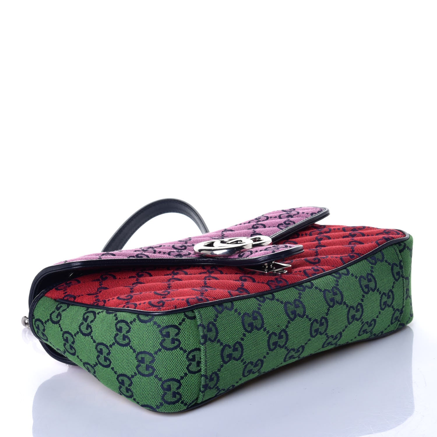 Gucci Monogram Multicolor Matelasse Diagonal Small GG Marmont Shoulder Bag Pink Blue Red Yellow Green 4 of 9