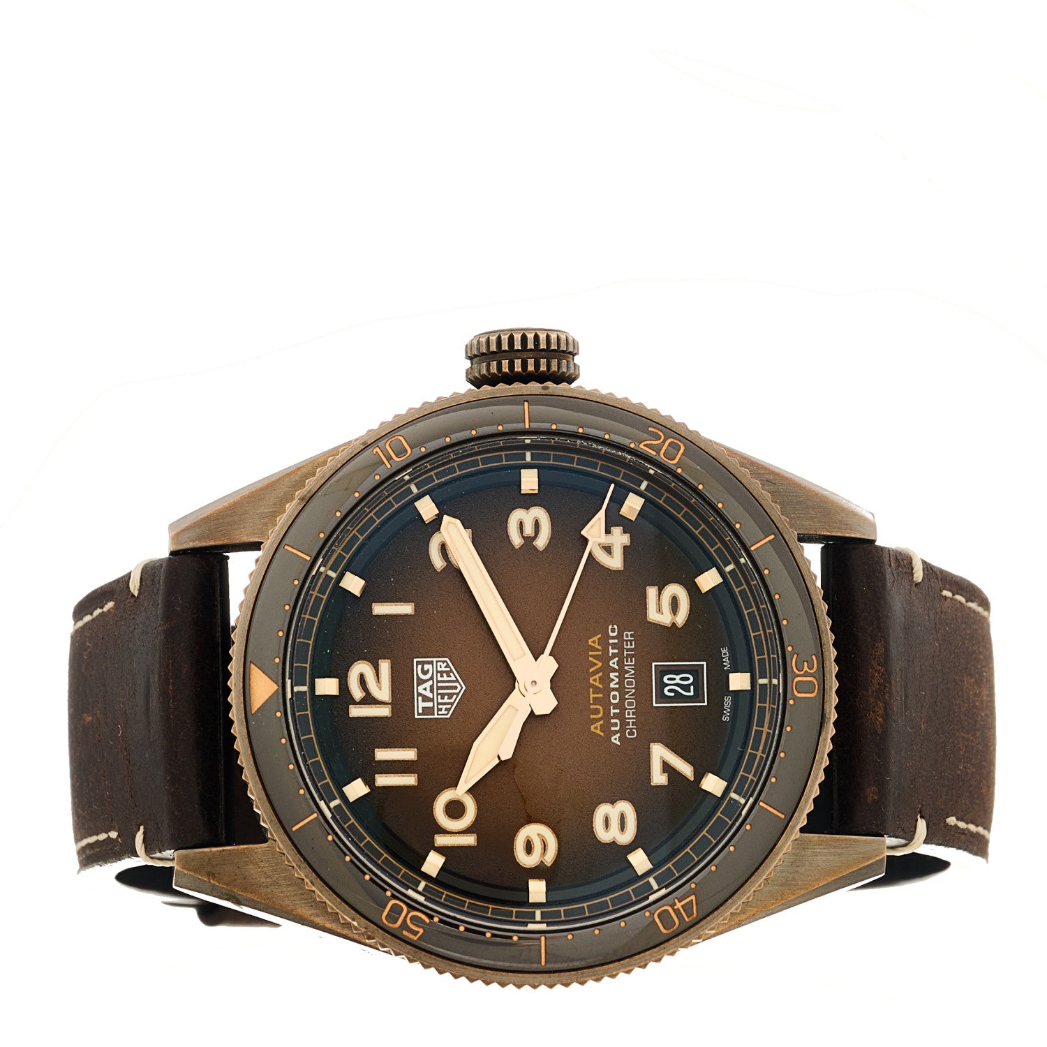 Tag Heuer Bronze Calfskin 41mm Autavia Automatic Watch Brown WBE5191 2 of 4