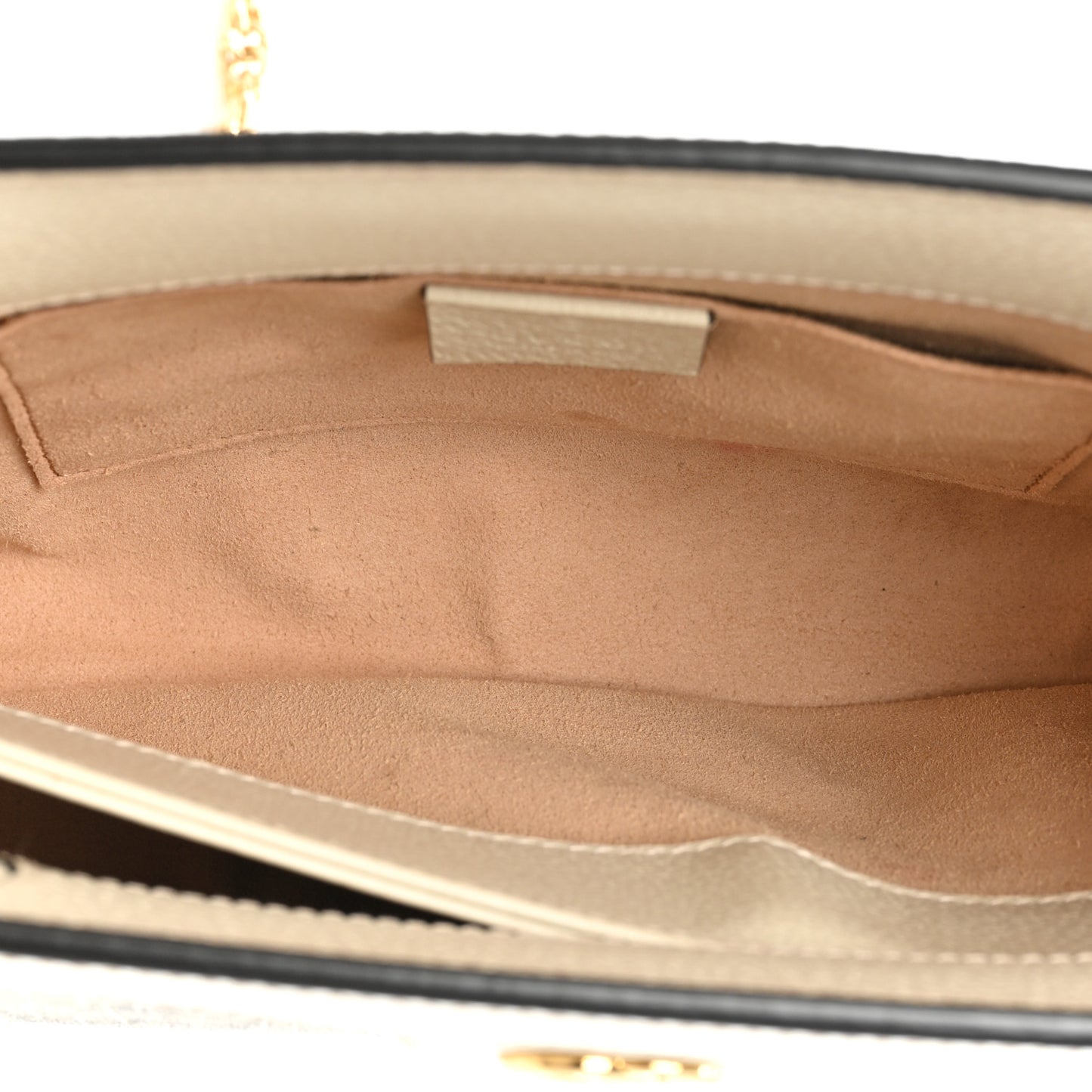 GG Supreme Monogram Textured Calfskin Web Small Ophidia Chain Shoulder Bag Beige Ebony Mystic White
