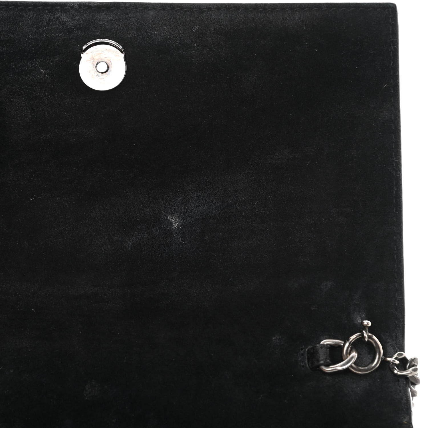 Saint Laurent Metallic Calfskin Classic Monogram Kate Tassel Chain Wallet Gun Metal 10 of 17
