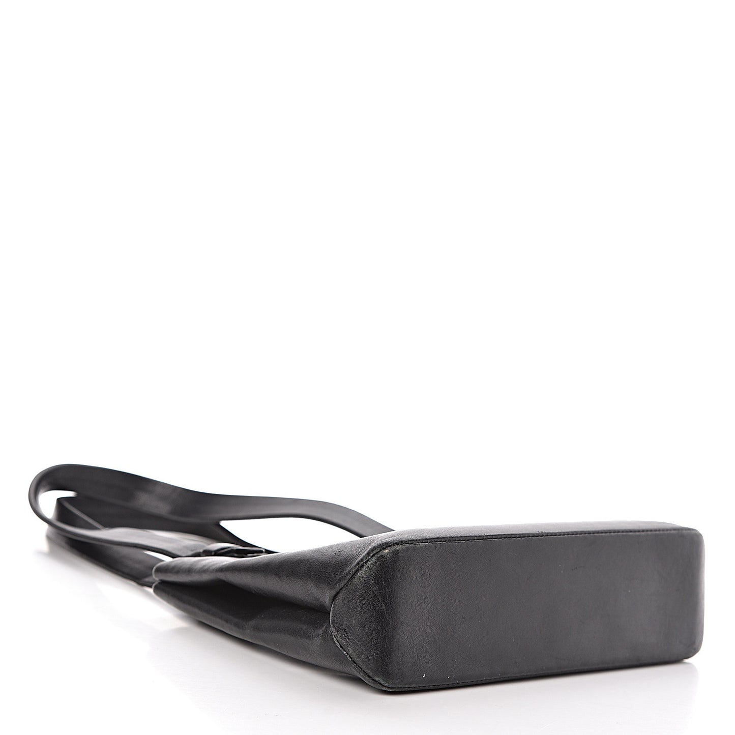 Calfskin Logo Shoulder Bag Black