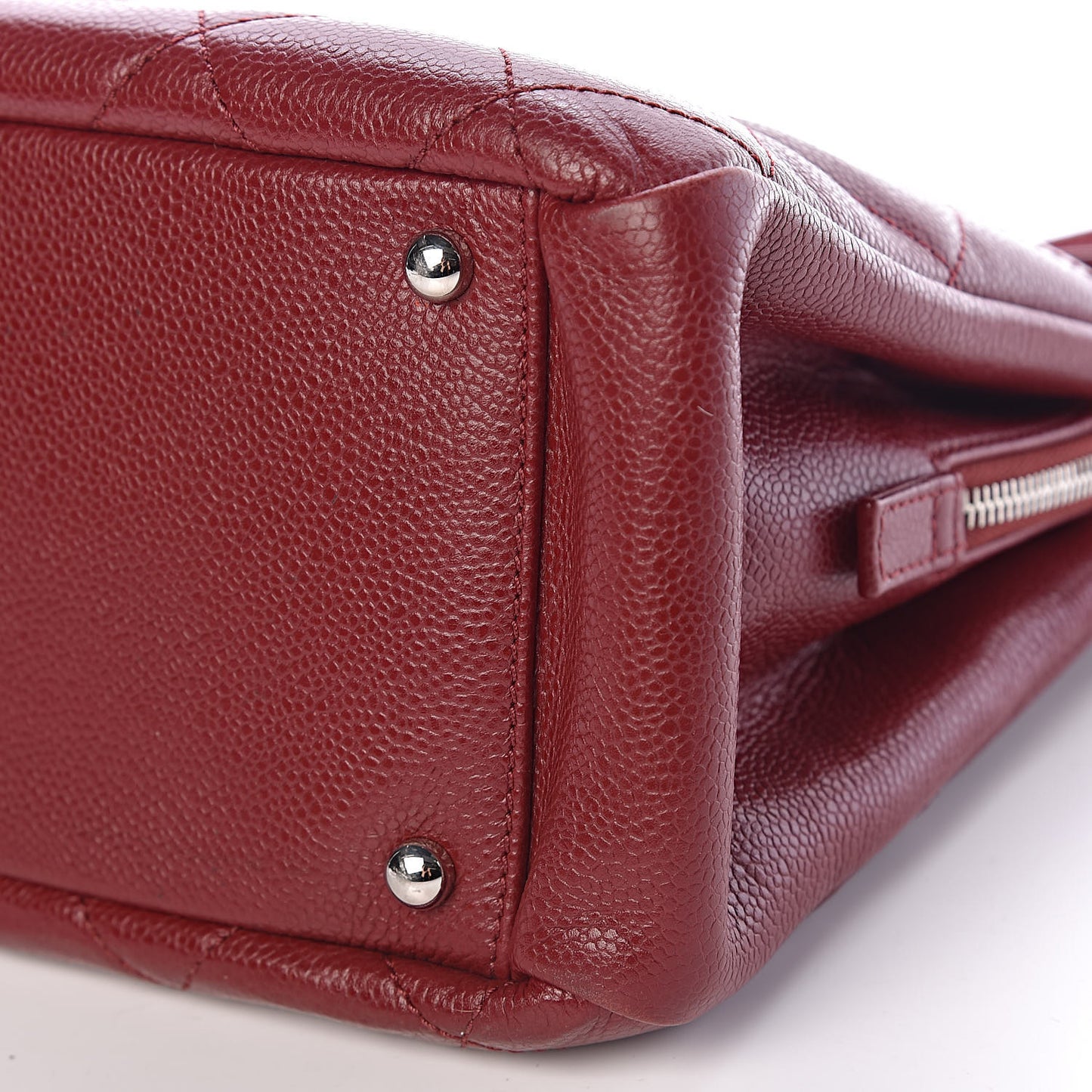 Caviar Quilted Timeless CC Soft Tote Dark Red