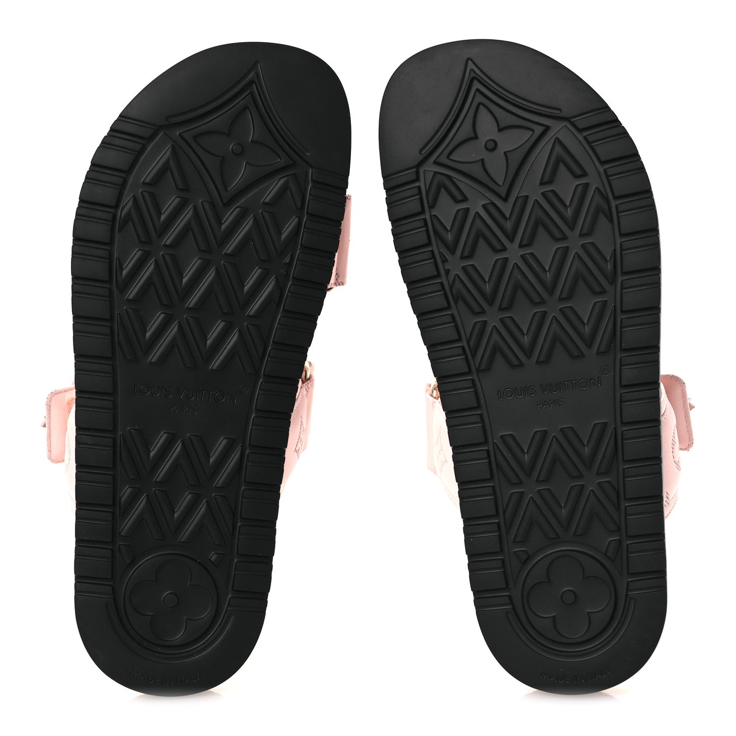 Lambskin Embossed Monogram Sunset Comfort Flat Sandals 38 Pink