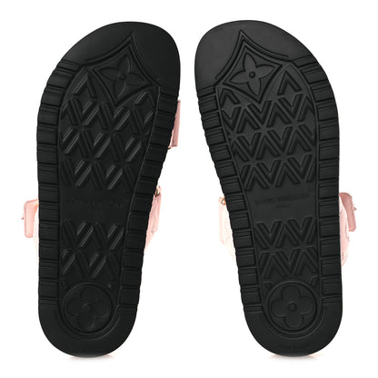 Louis Vuitton Lambskin Embossed Monogram Sunset Comfort Flat Sandals 38 Pink 7 of 11