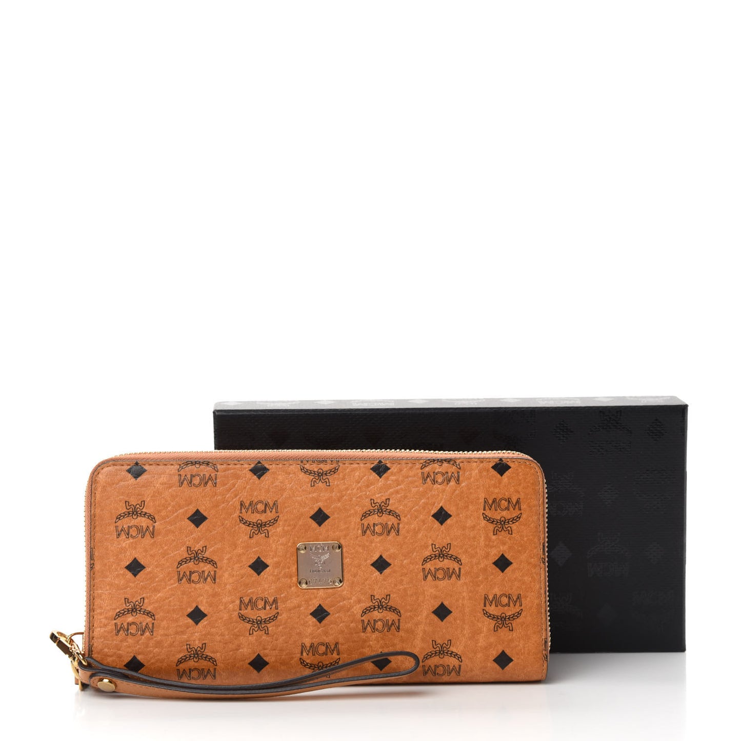 Visetos Large Zip Around Wallet Cognac