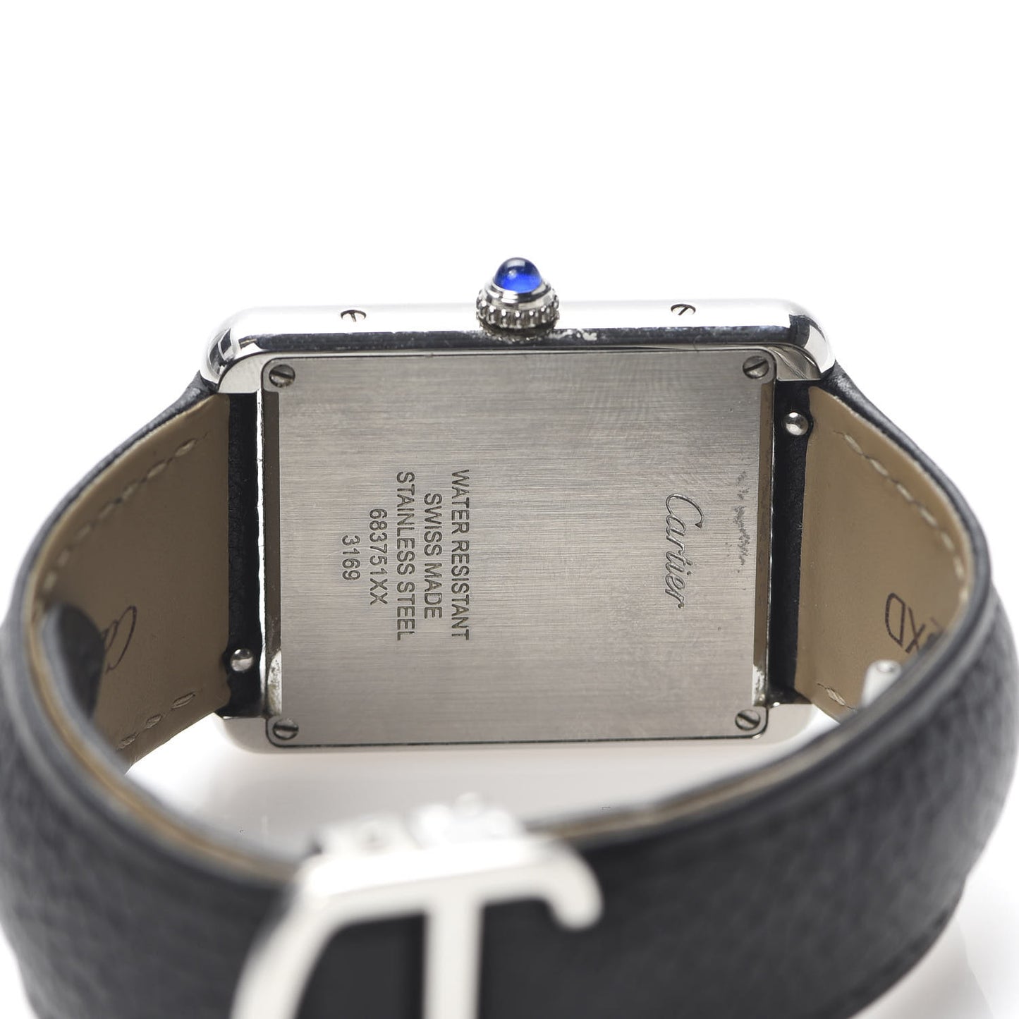 Stainless Steel Calfskin 27mm Tank Solo Quartz Watch