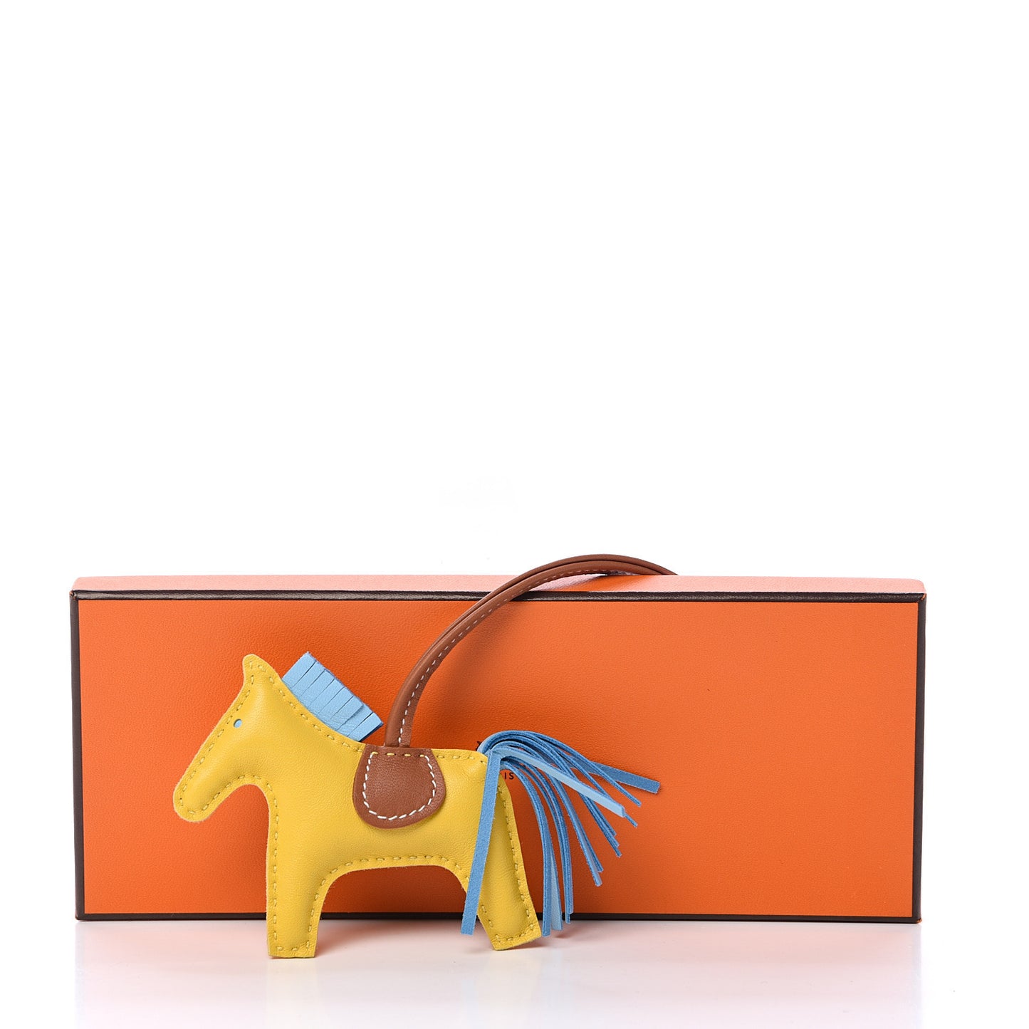 Milo Lambskin Grigri Rodeo Horse Bag Charm PM Jaune de Naples Celeste Gold