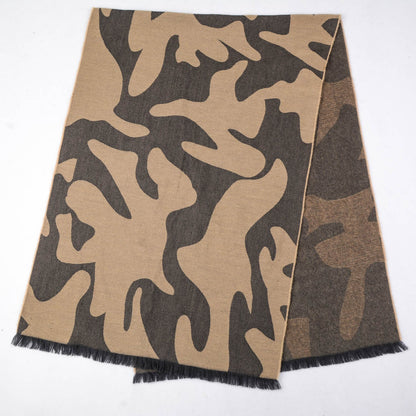 Burberry Cashmere Camoflauge Fringe Scarf Camel 3 of 4