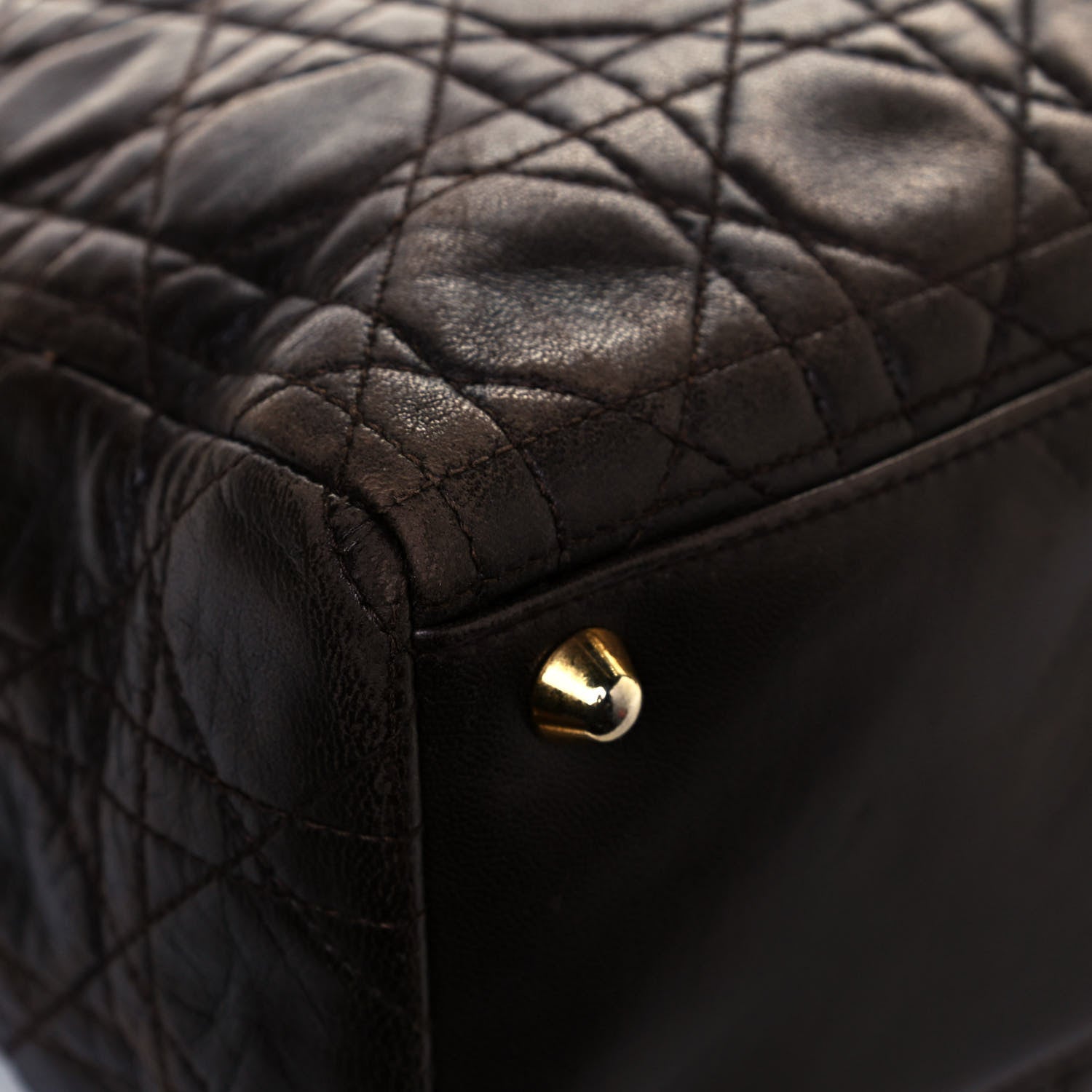 Christian Dior Lambskin Cannage Large Lady Dior Dark Brown 8 of 20