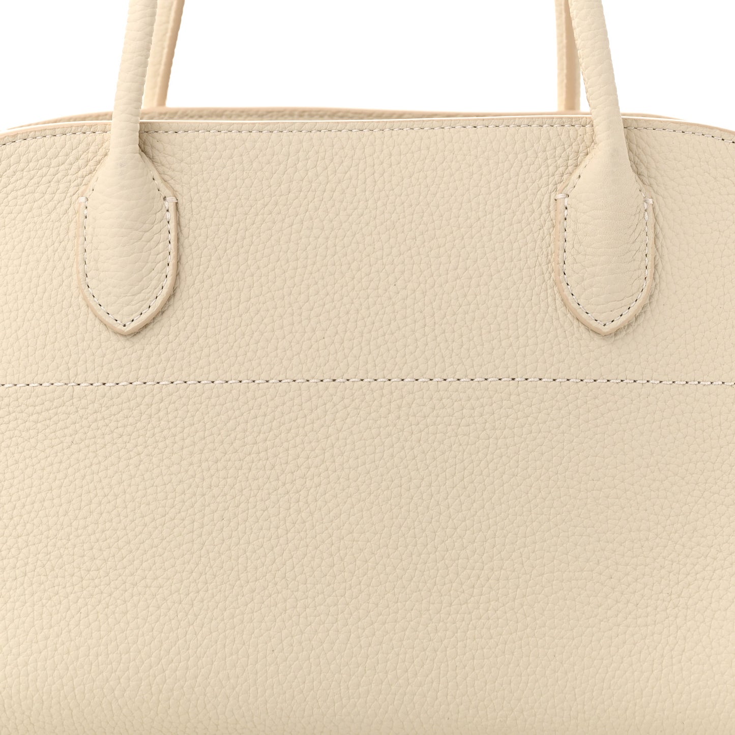 Matte Grained Calfskin Margaux Shoulder 12  White