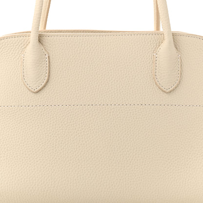 The Row Matte Grained Calfskin Margaux Shoulder 12  White 7 of 9