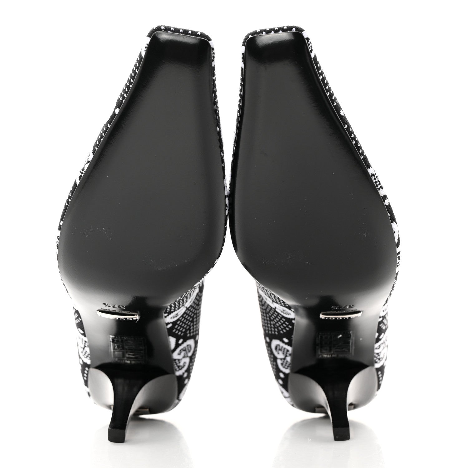 Gucci Technical Jersey Knit GG Monogram Square G 75mm Ankle Boots 37.5 Black Great White 6 of 11