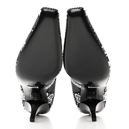 Gucci Technical Jersey Knit GG Monogram Square G 75mm Ankle Boots 37.5 Black Great White 6 of 11