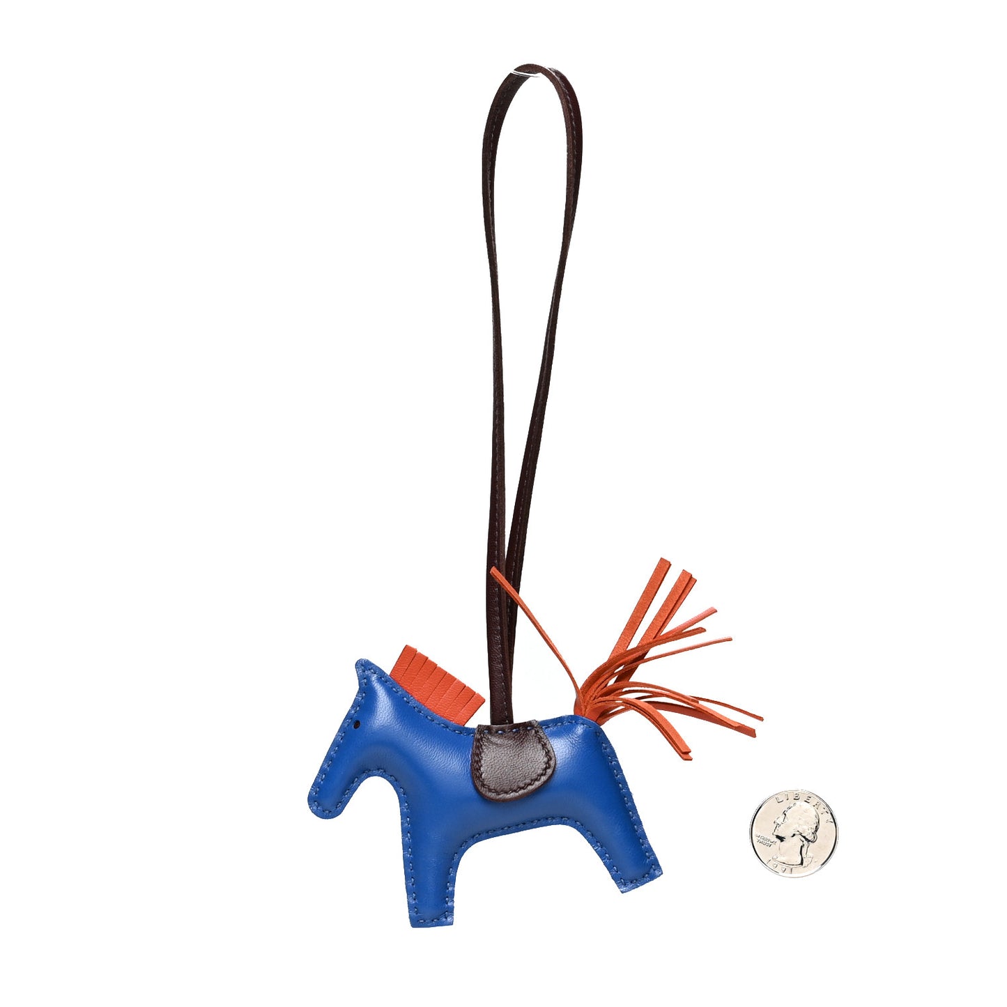 Milo Lambskin Grigri Rodeo Horse Bag Charm PM Bleu France Cornaline Rouge Sellier