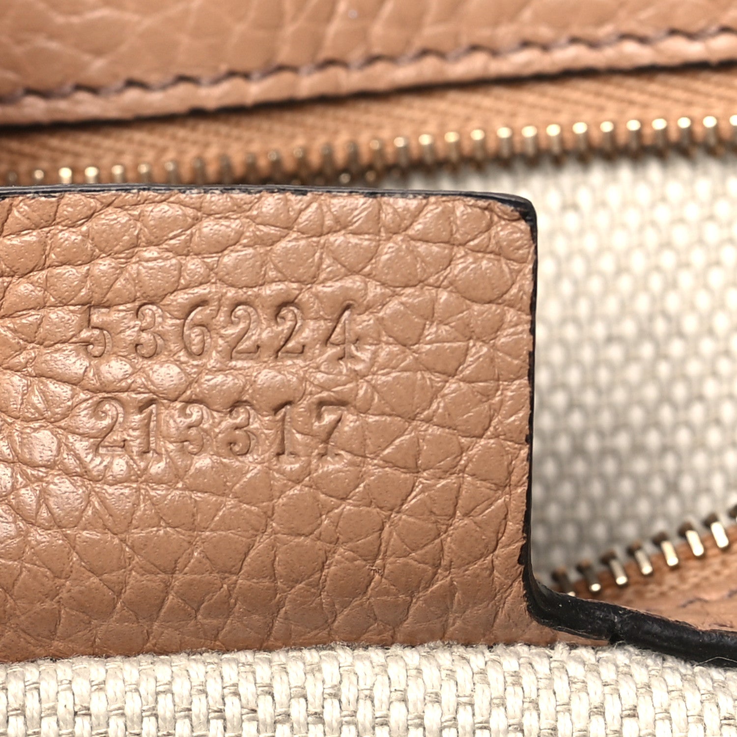 Gucci Pebbled Calfskin Medium Soho Flap Crossbody Camelia 7 of 9