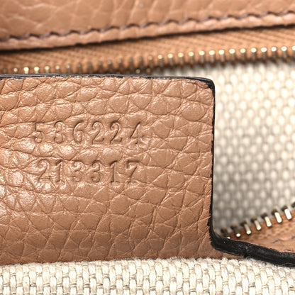 Gucci Pebbled Calfskin Medium Soho Flap Crossbody Camelia 7 of 9