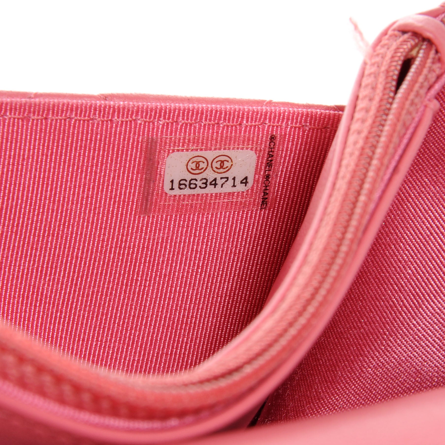 Chanel Lambskin Wallet On Chain WOC Pink 9 of 9