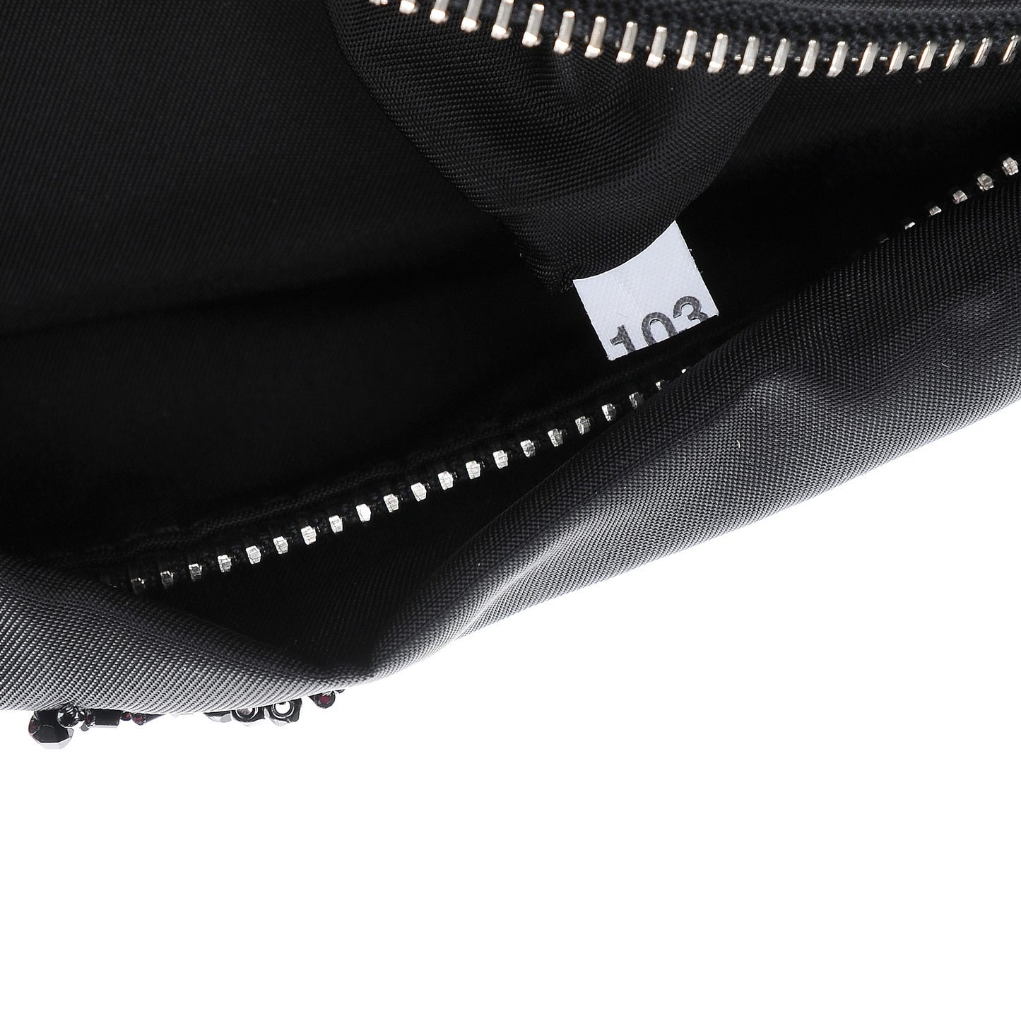 Fabric Sequin Beaded Clutch Black