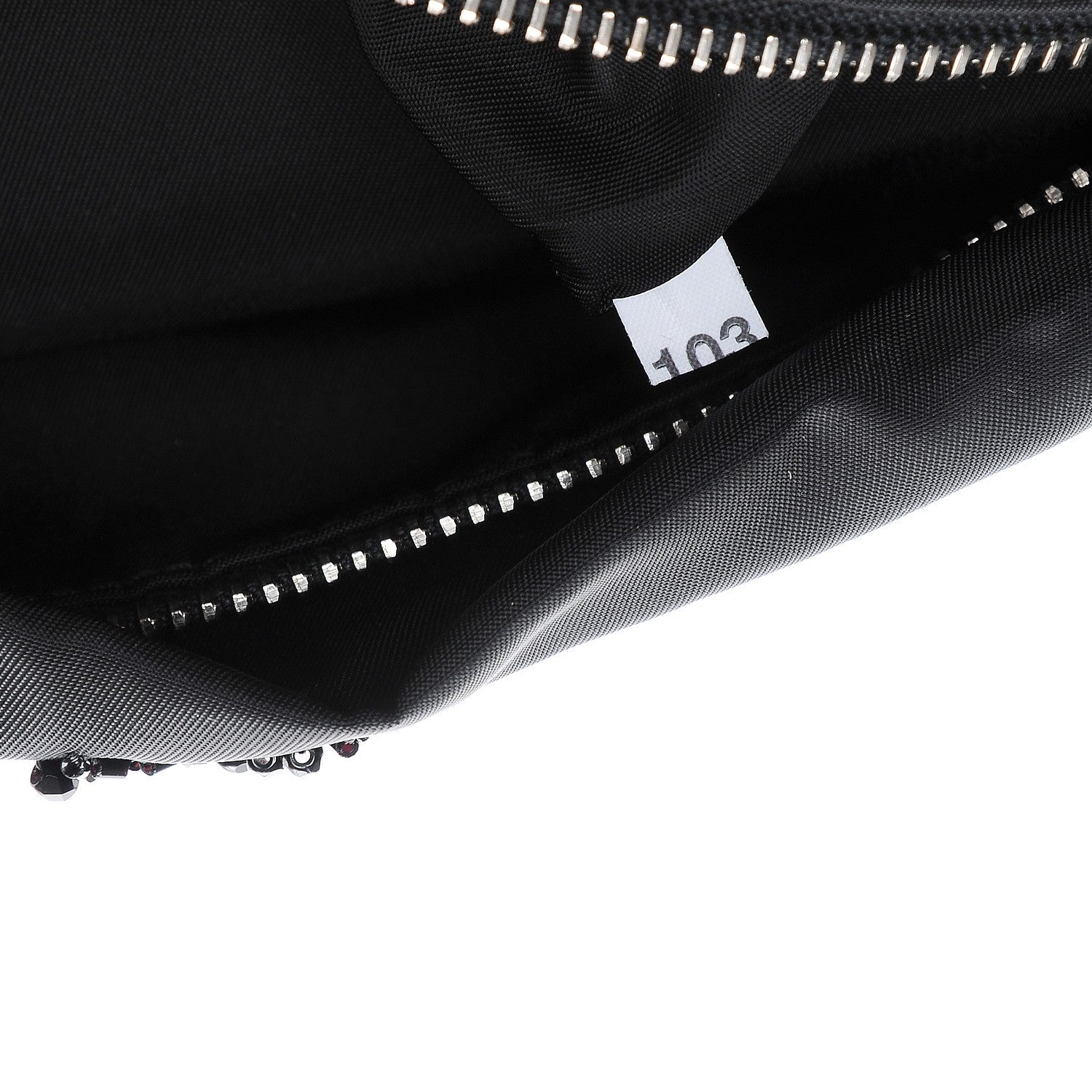 Prada Fabric Sequin Beaded Clutch Black 7 of 7