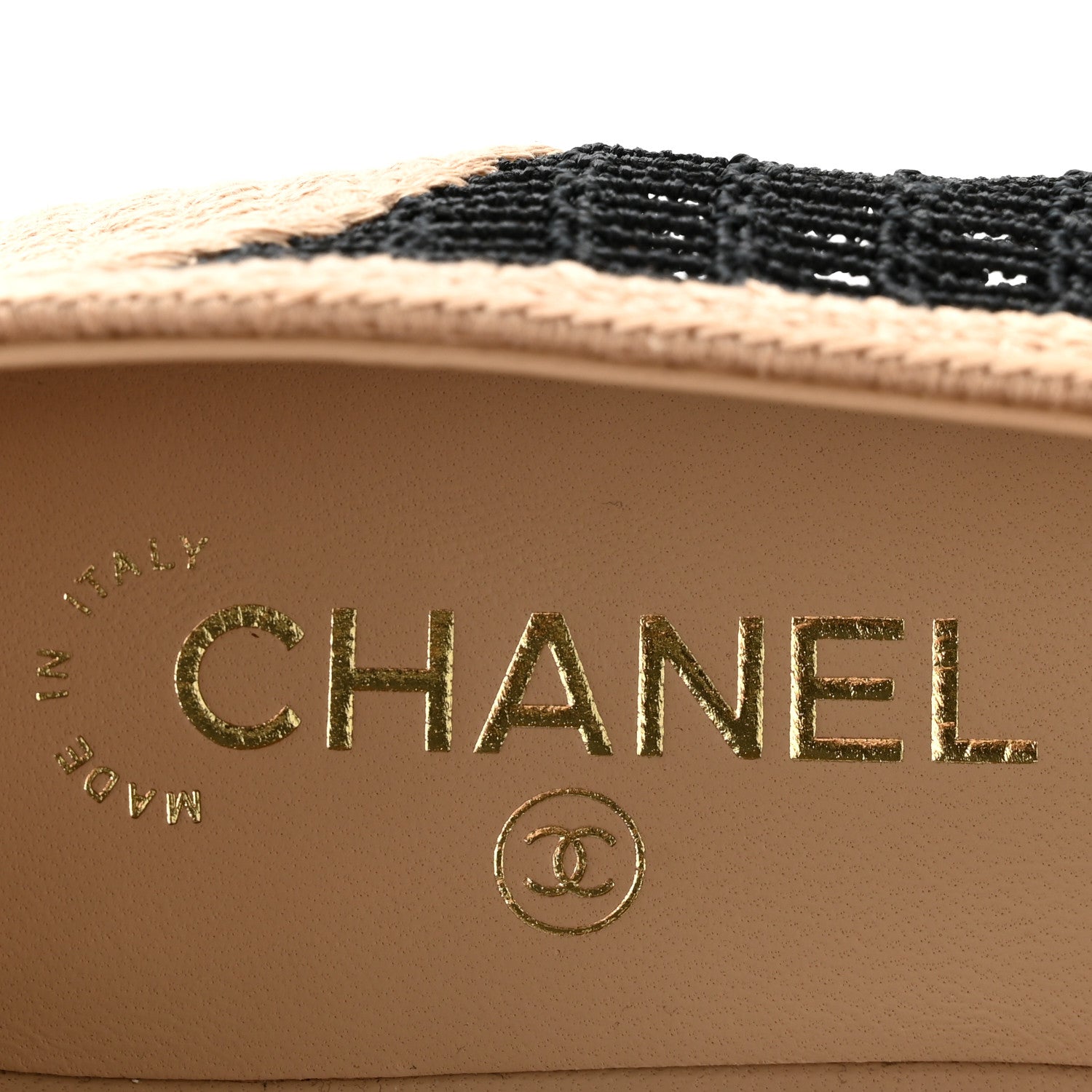 Chanel Raffia Cap Toe Ballerina Flats 39 Black Beige 8 of 10