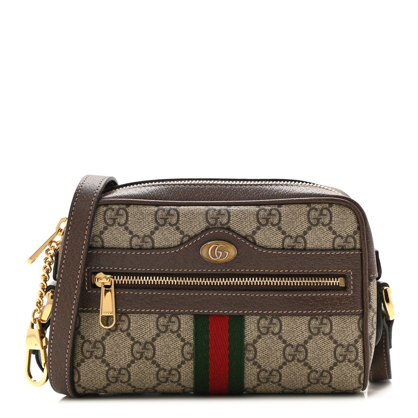 GG Supreme Monogram Web Mini Ophidia Shoulder Bag Brown