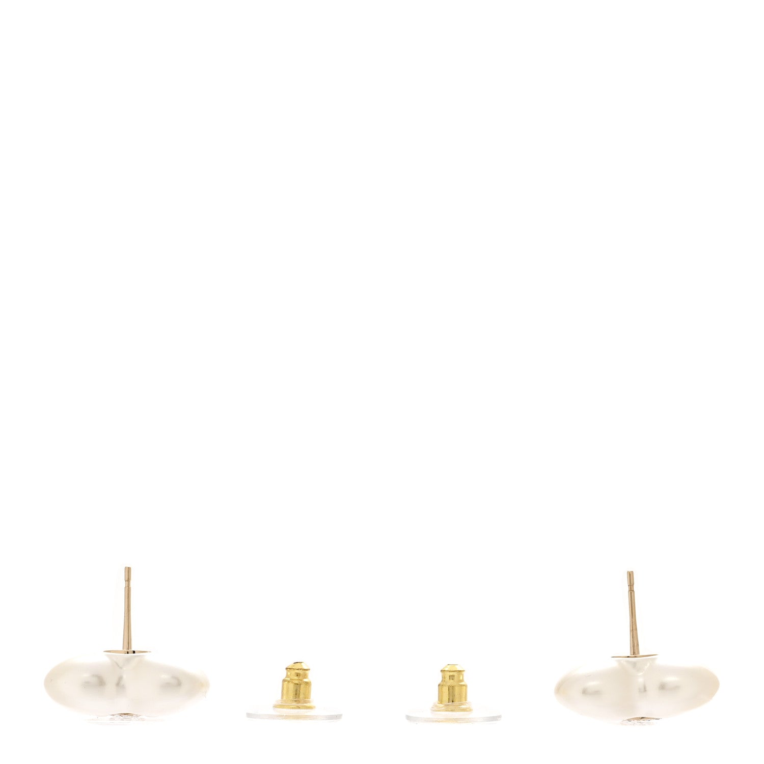 Chanel Pearl Crystal CC Heart Earrings Gold 3 of 5