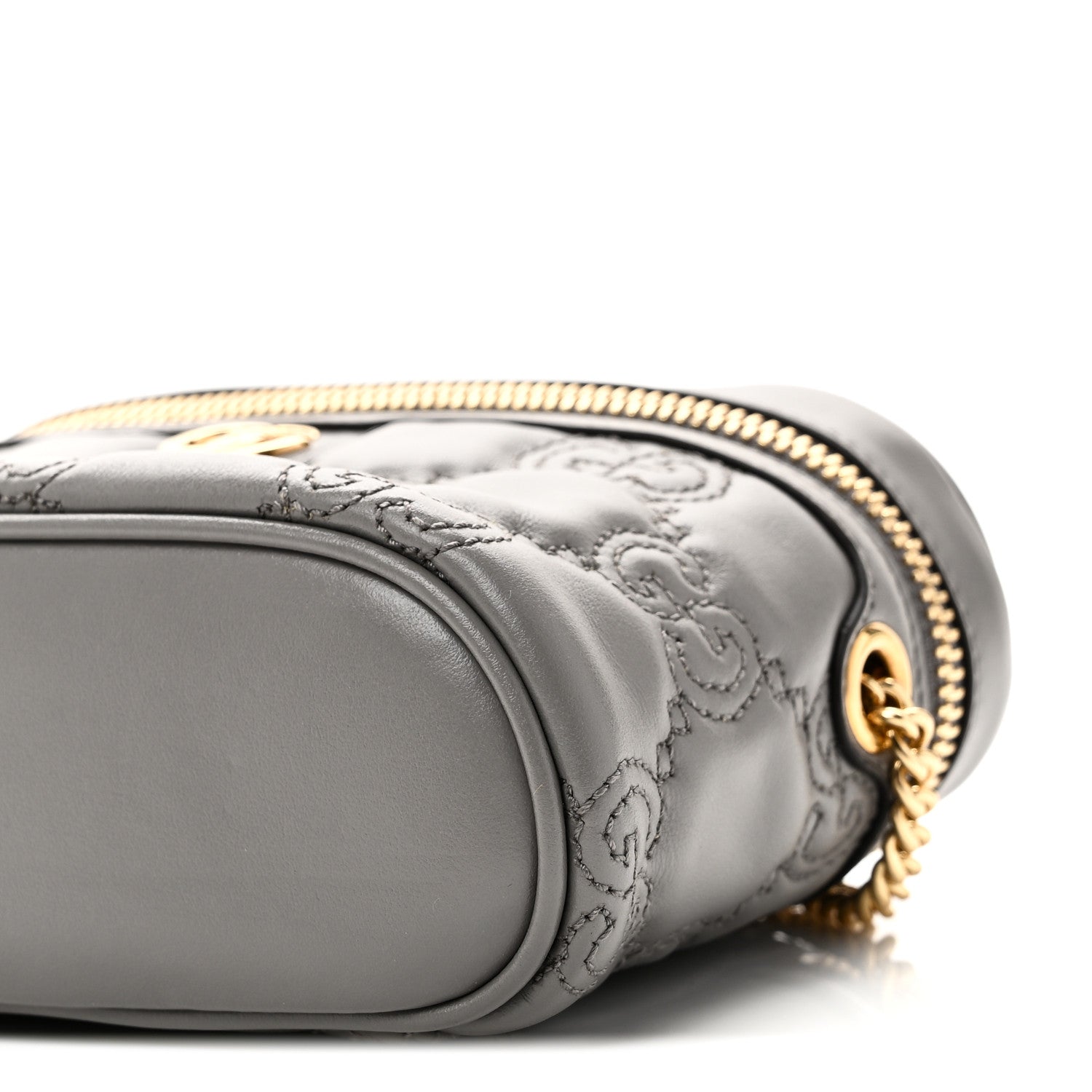 Gucci Calfskin GG Matelasse Mini Top Handle Bag Dusty Grey 1856765