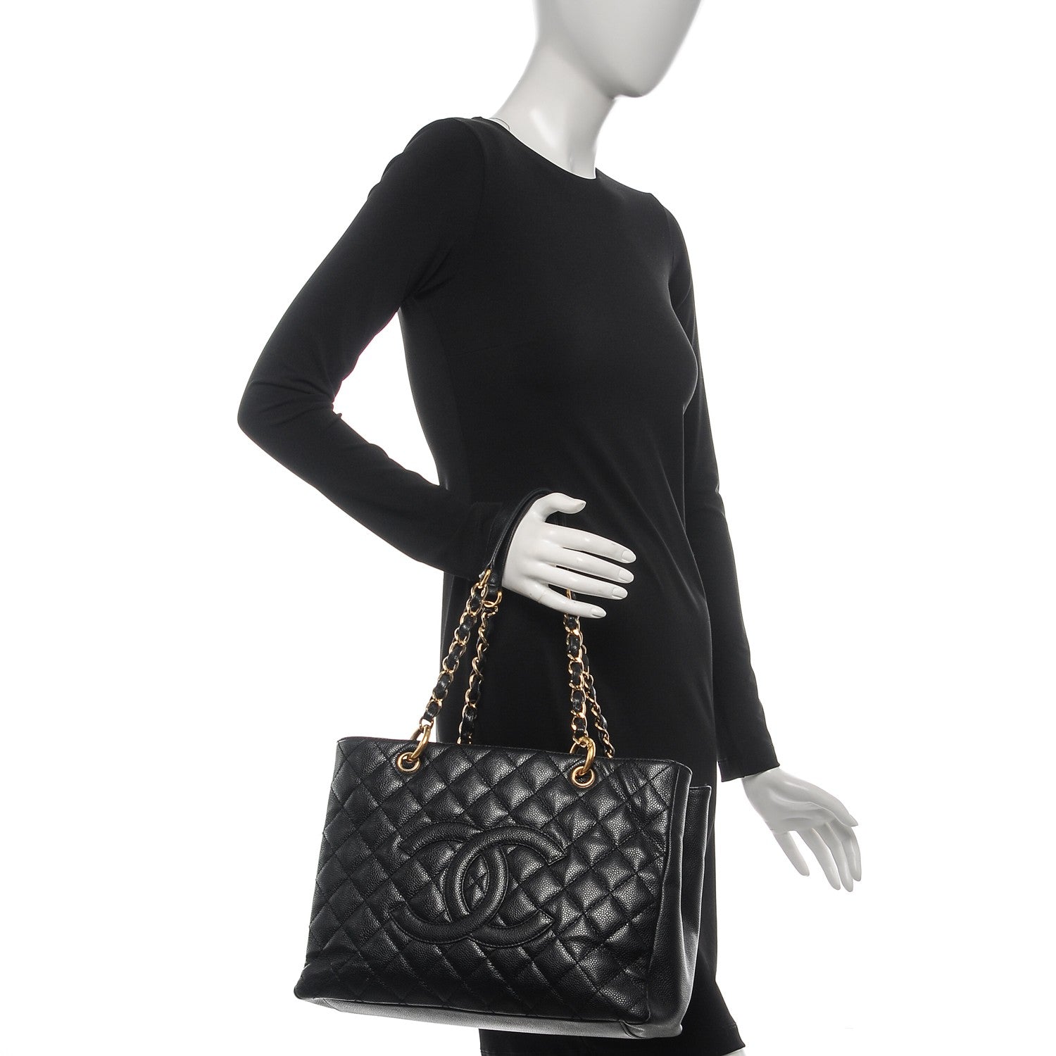 Chanel Caviar Quilted Grand Shopping Tote GST Black 2 of 12
