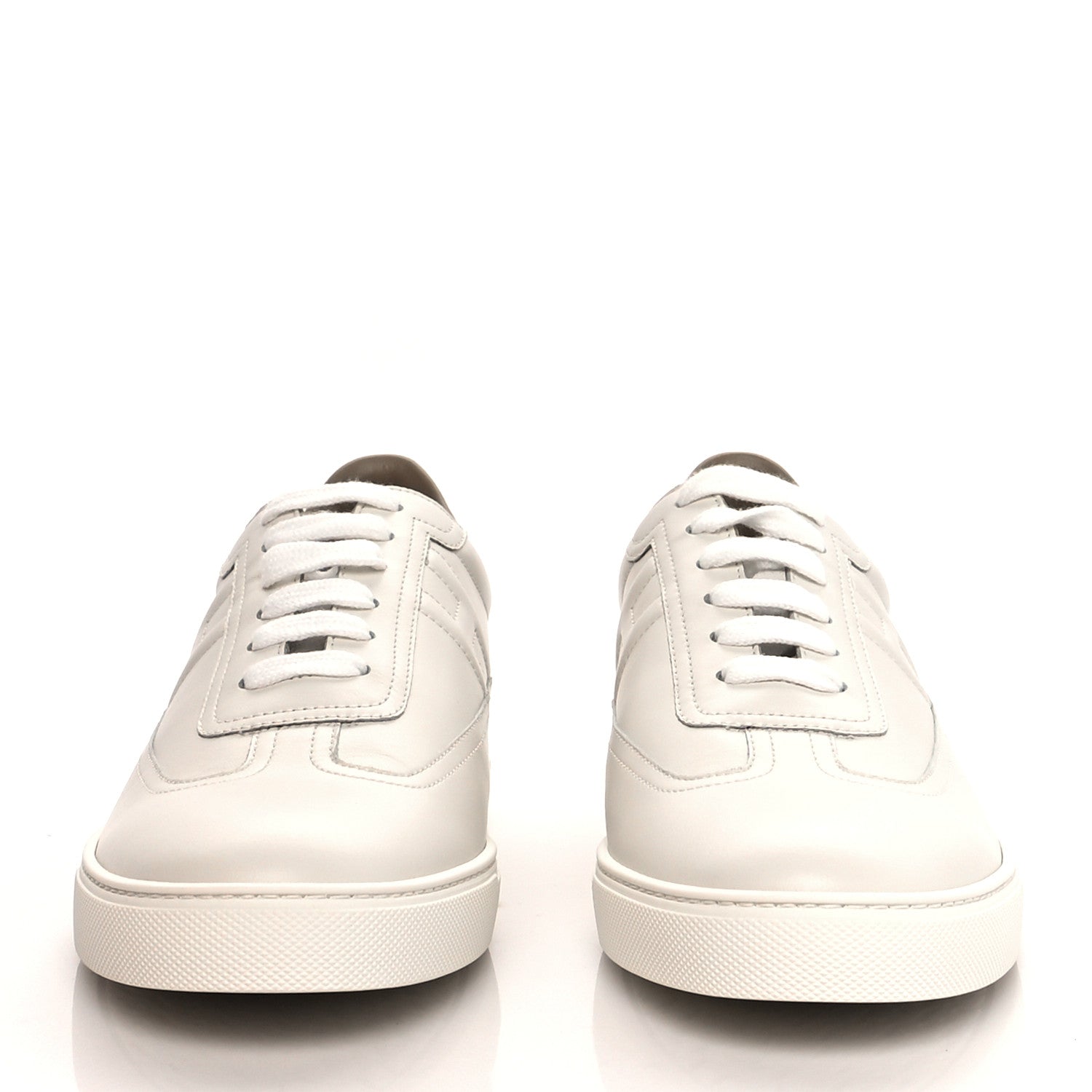 Hermes Calfskin Mens Quicker Sneakers 41 White Orange 2 of 9