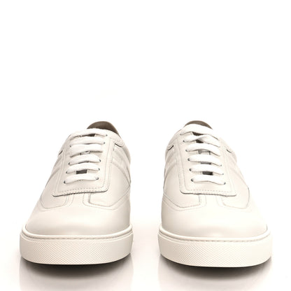 Hermes Calfskin Mens Quicker Sneakers 41 White Orange 2 of 9
