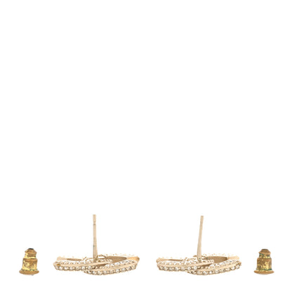 Chanel Crystal Timeless CC Earrings Gold 3 of 8