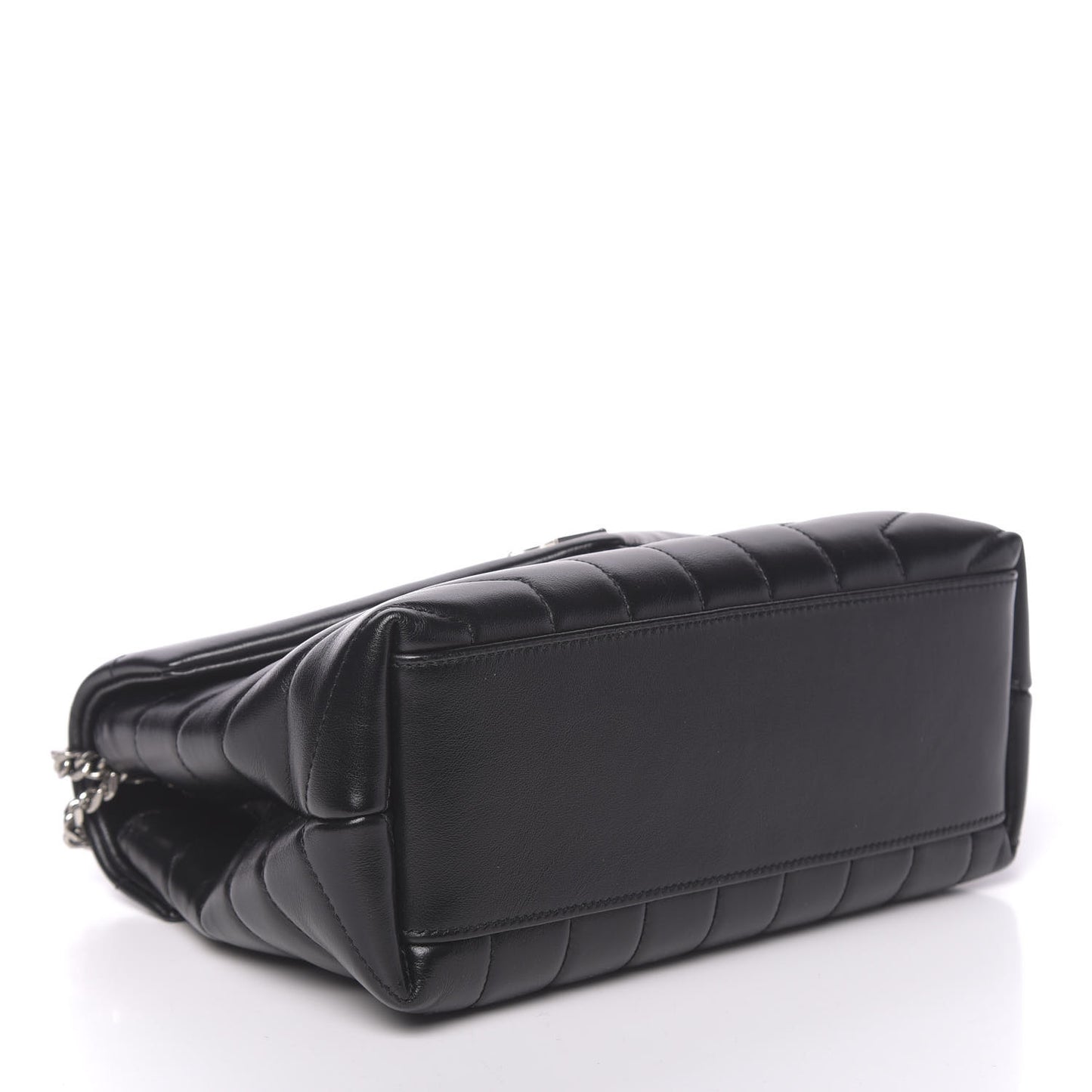 Calfskin Y Quilted Monogram Small Loulou Chain Satchel Black