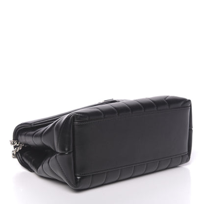 Saint Laurent Calfskin Y Quilted Monogram Small Loulou Chain Satchel Black 4 of 9
