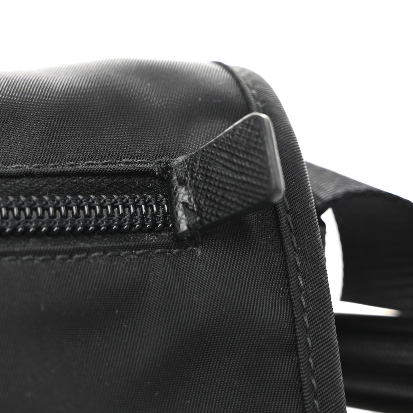 Nylon Vela Saffiano Single Buckle Messenger Shoulder Bag Black