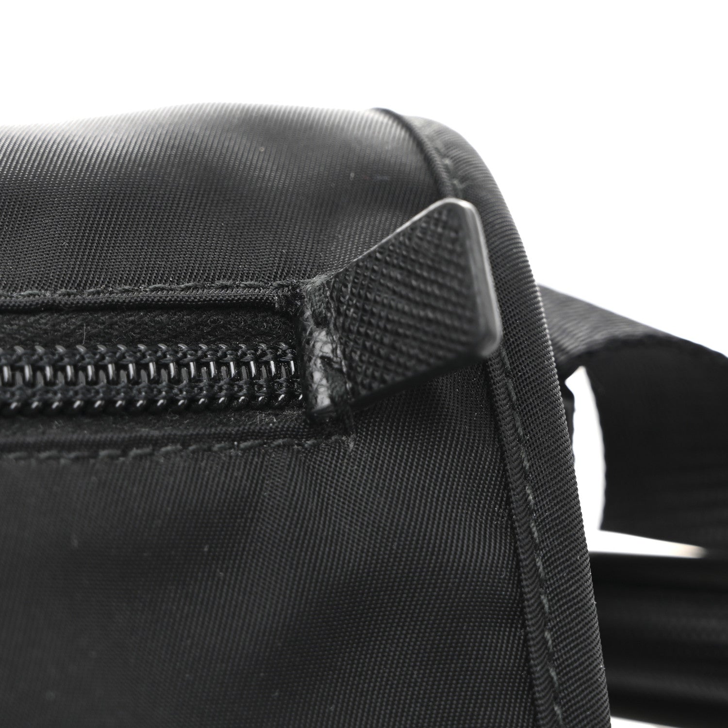 Prada Nylon Vela Saffiano Single Buckle Messenger Shoulder Bag Black 11 of 12