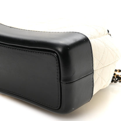 Chanel Aged Calfskin Quilted Small Gabrielle Backpack Black White 10 of 10