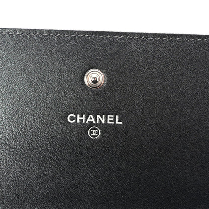 Chanel Iridescent Caviar Quilted Classic Pouch Clutch Black 6 of 8